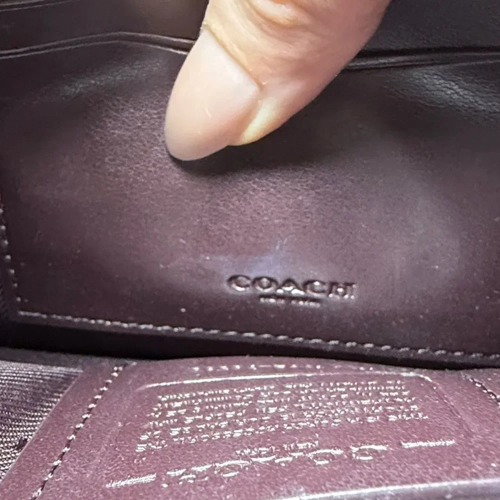 Coach Dreamer Wristlet  Elegant Burgundy and Gray Wristlet